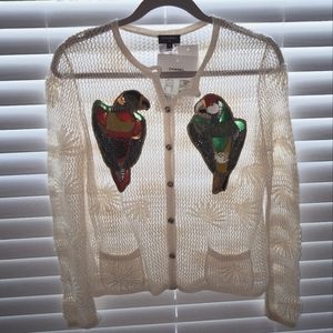 Chanel Cream Cuba Silk Cardigan